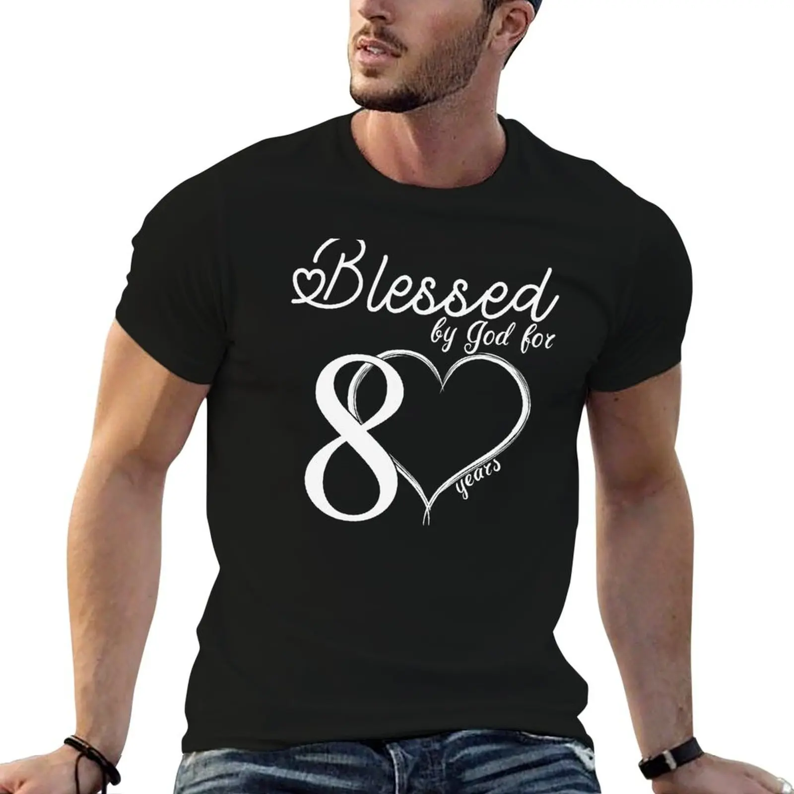 

Blessed by God for 80 years Happy 80th Birthday T Shirt Gift T-Shirt t shirts for man graphic funny T-Shirt