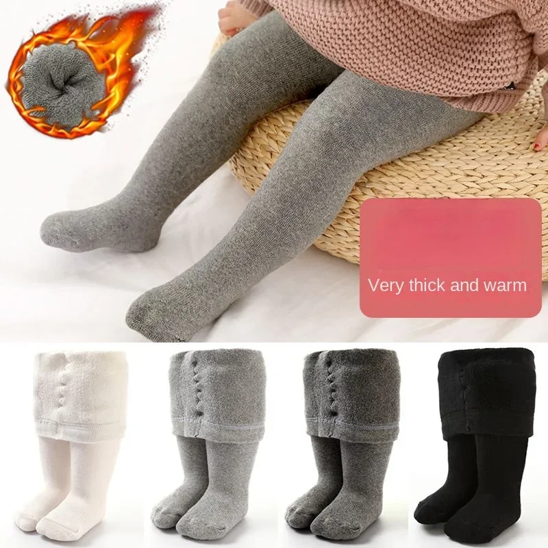 Baby Tights Winter Autumn Solid Color Soft Cotton Thick Warm Baby Girl Tights Newborn Toddler Tight Boy Girl Pantyhose Clothes
