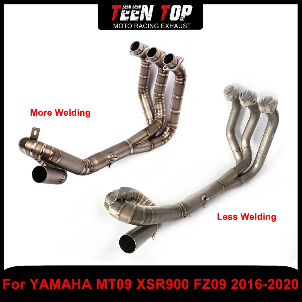 

51mm Motorcycle Exhaust Pipe For YAMAHA MT09 FZ09 2014-2020 Front Link Pipe Exhaust Elbow Titanium Alloy XSR900 2016-2020 Tube