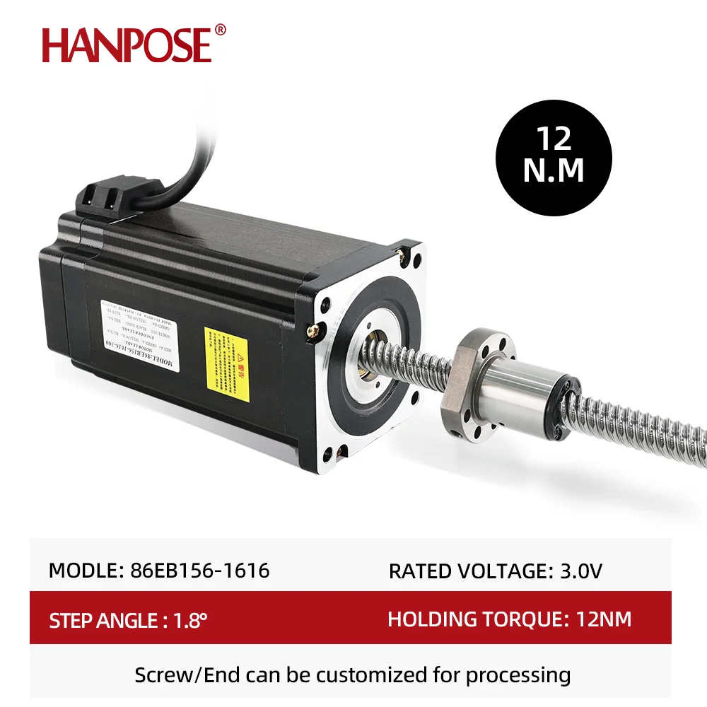 Шаговый двигатель Nema34 с крутящим моментом, 12 нм, 6 А, 86EB156-1616, шариковый винтовой двигатель с замкнутым циклом, 100, 200, 300 мм, 86, шаговый двигатель для фрезерного станка с ЧПУ, 1 шт.