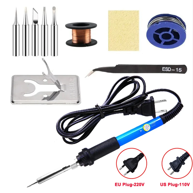 Adjustable Temperature Electric Soldering Iron 60W Electric Soldering Iron Welding Solder Repair Tool (Note Your Local voltage)