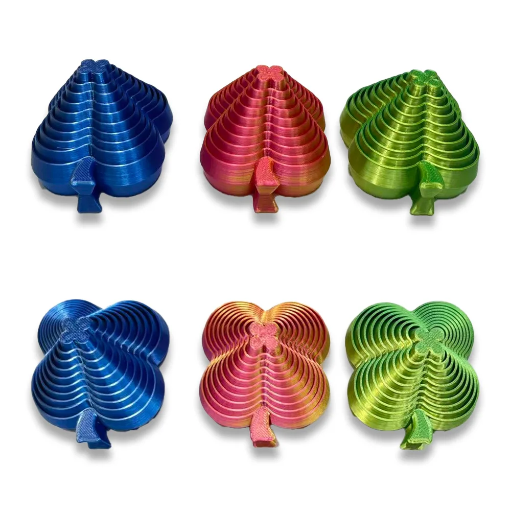 Tour de radis imprimée en 3D, jouet Puzzle trèfle à quatre feuilles, Fidget, Spinner sensoriel, soulagement du Stress, jouet de décompression pour enfants et adultes, 2 pièces