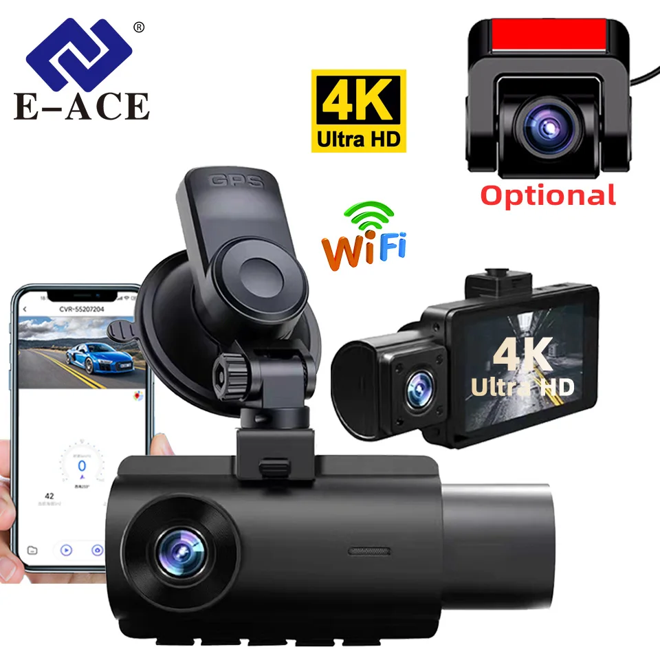 

Mini 4K Dashcam Support 3 Channels 3 Cameras Car DVR WIFI GPS Loop Recording 24H Parking Mode Mobile DVR Super Night Vision