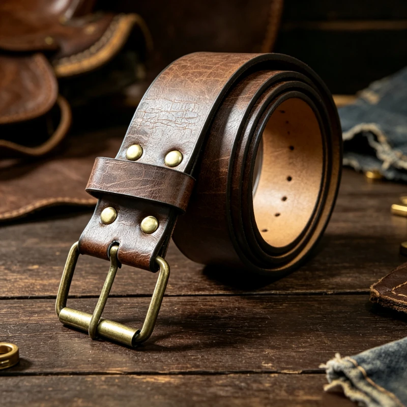 New Men PU Belt Retro Fashion Casual Needle Buckle Design Simple Jeans Belt for Daily Wear