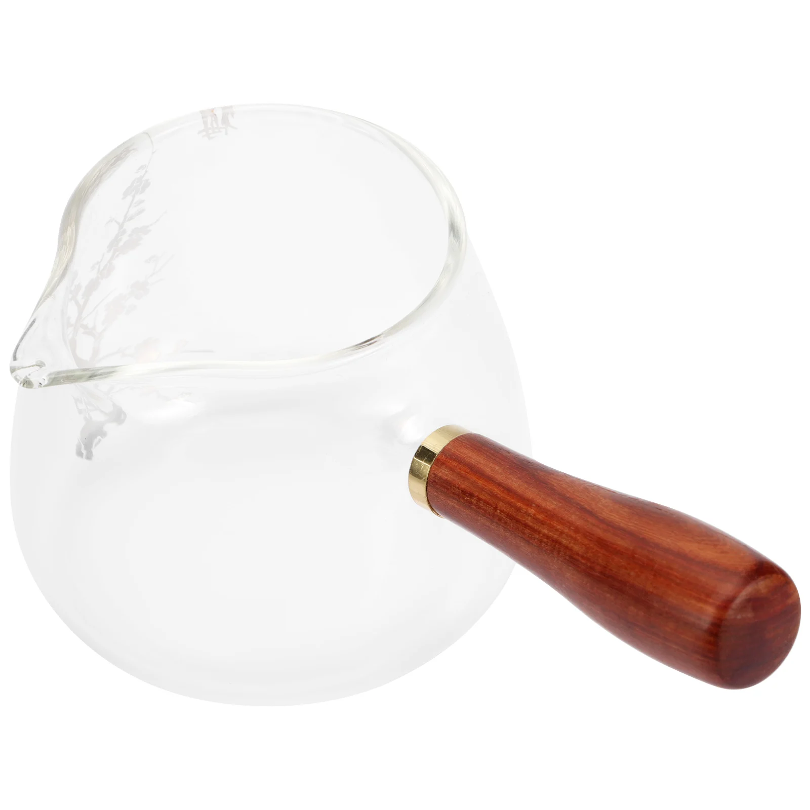 

Anti-Scald Wooden Handle Milk Cup Glass Tea Dispenser Heat Resistant Coffee Pull Mug Travel Mug