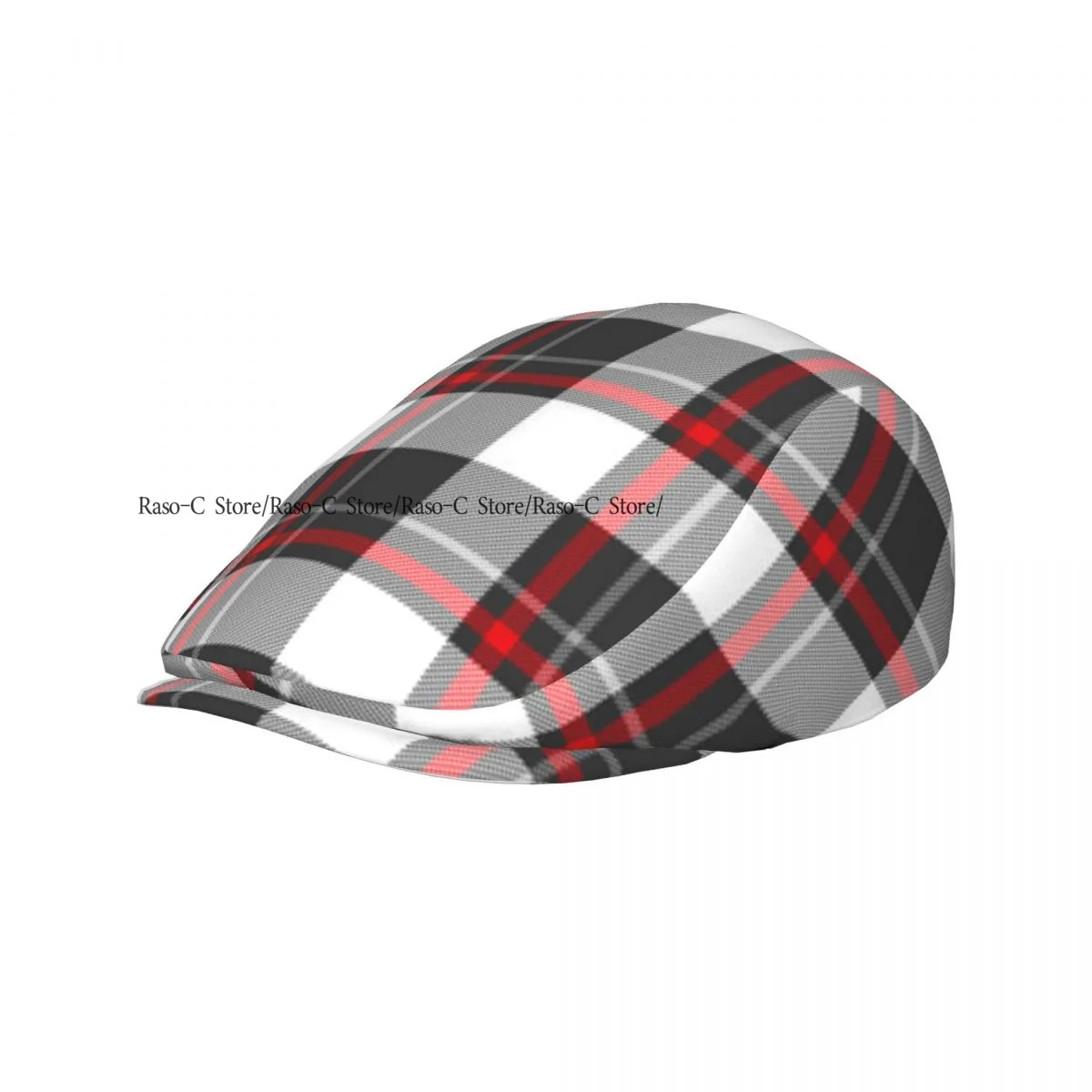 Unisex Adult Forward Peaked Cap Scottish Plaid Checkered Pattern Newsboy Flat Cap Casual Streetwear Ivy Driving Hat