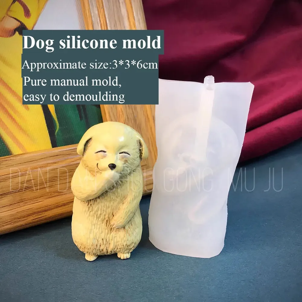 3D Epoxy Resin Mold for Aromatherapy Plaster, Three-Dimensional Mold, Cute Smile Dog, Silicone Grinder, Handmade DIY, exclusive