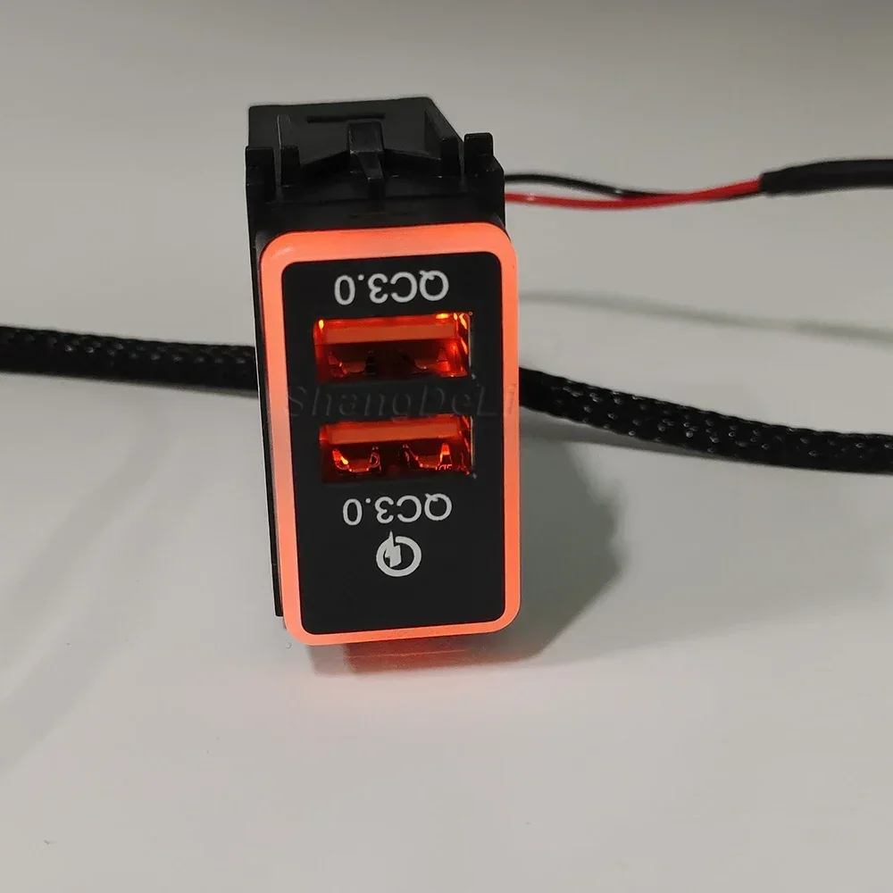 Orange LED Light Car Quick Charger QC3.0 USB Socket Power Adapter For Nissan Qashqai Y62 X-Trail Sylphy Accessories