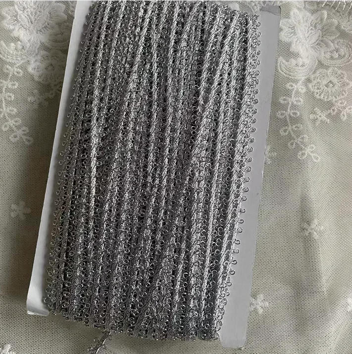 10Yards 1cm Gold Silver Braid Lace Trim Cosplay Costume Performance Stage Decoratiove Lace Ribbon DIY Sewing Apparel Edge Fabric