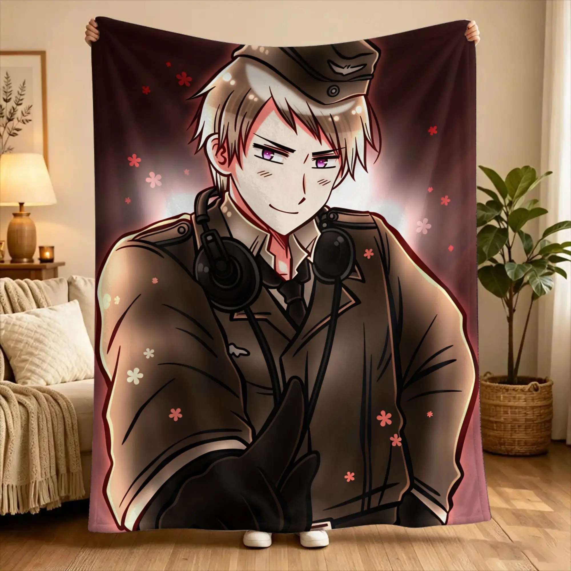 P-Prussia hetalia Blanket Quality Warm Soft  Throw Blanket Winter Camping Outdoor Print Bedspread