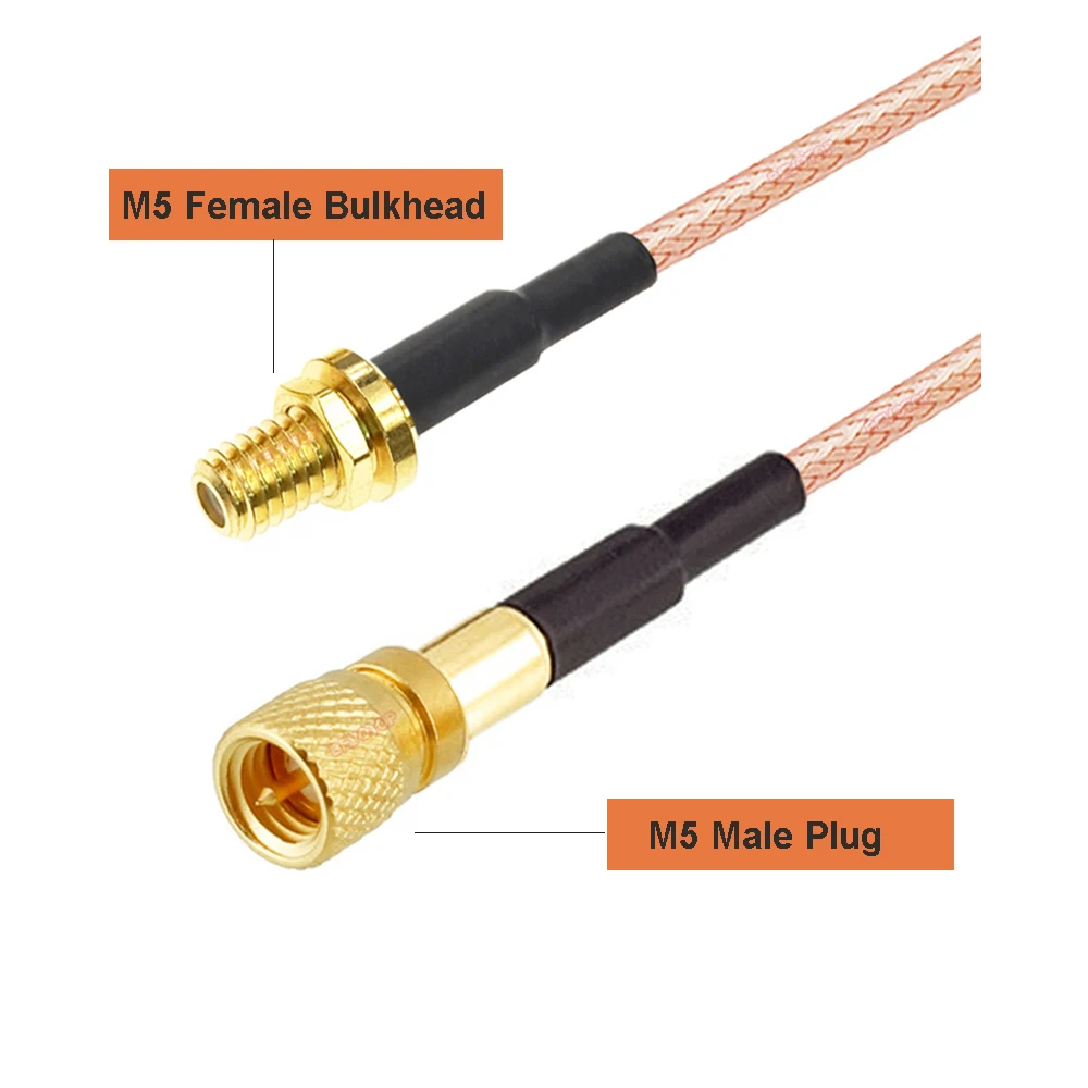 Bevotop L5 M5 Male to M5 Female RG316 Cable 50 Ohm RF Coaxial Pigtail Jumper for Ultrasonic Flaw Detector Acceleration Sensor