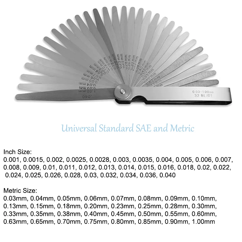 Spurtar 32 Blades Feeler Gauges 0.001-0.04