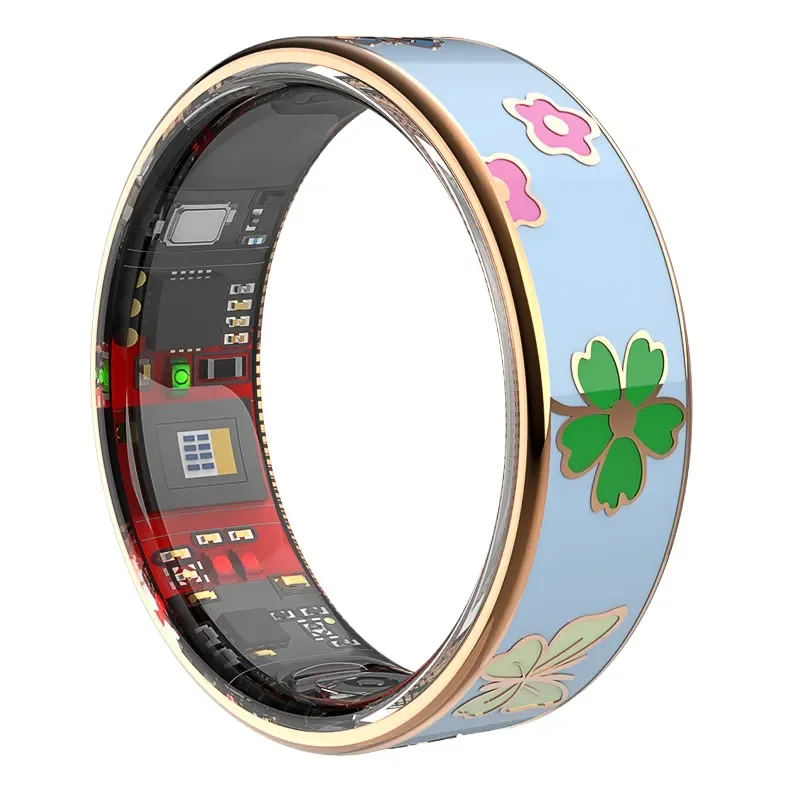 Smart Ring Enamel Health Tracker Heart Rate Blood Oxygen Sleep Monitor Step Counter Fitness Activity Recognition for Men