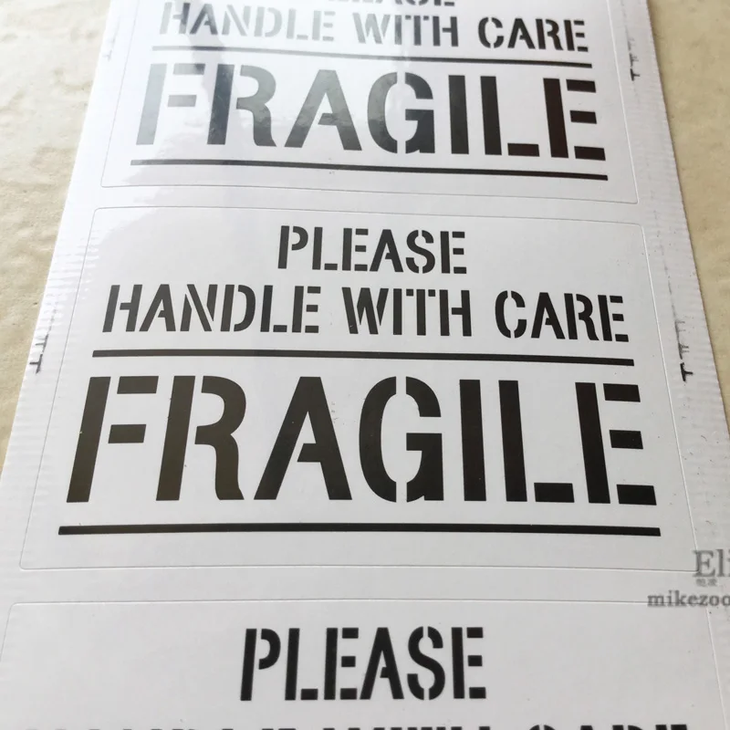 

300pcs 6x4cm PLEASE HANDLE WITH CARE FRAGILE Shipping Safety Reminder Sticker Protect Cargo By Simple Damage Warning Label