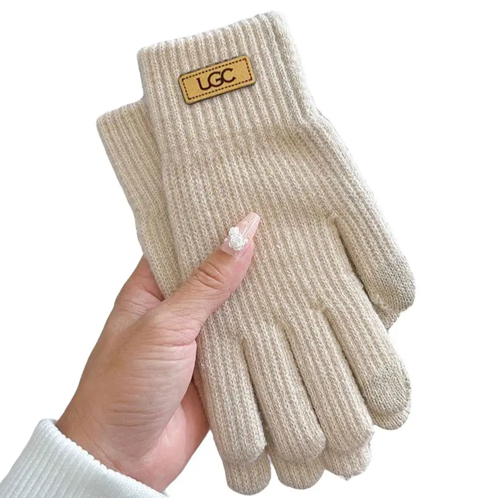 AliExpress NONE Gloves High Quality Warm Fleece Lined Windproof Elastic Cuffs Anti Slip Winter Unisex Cold Weather Cycling Driving Skiing Hiking