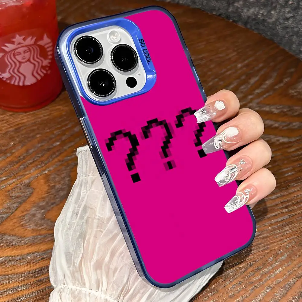 علامة استفهام غامضة هي حافظة هاتف فريدة ولطيفة لهاتف آيفون 17 16 15 14 13 12 11 Pro Max X XR XSMAX 8 7 Plus Candy Matte S