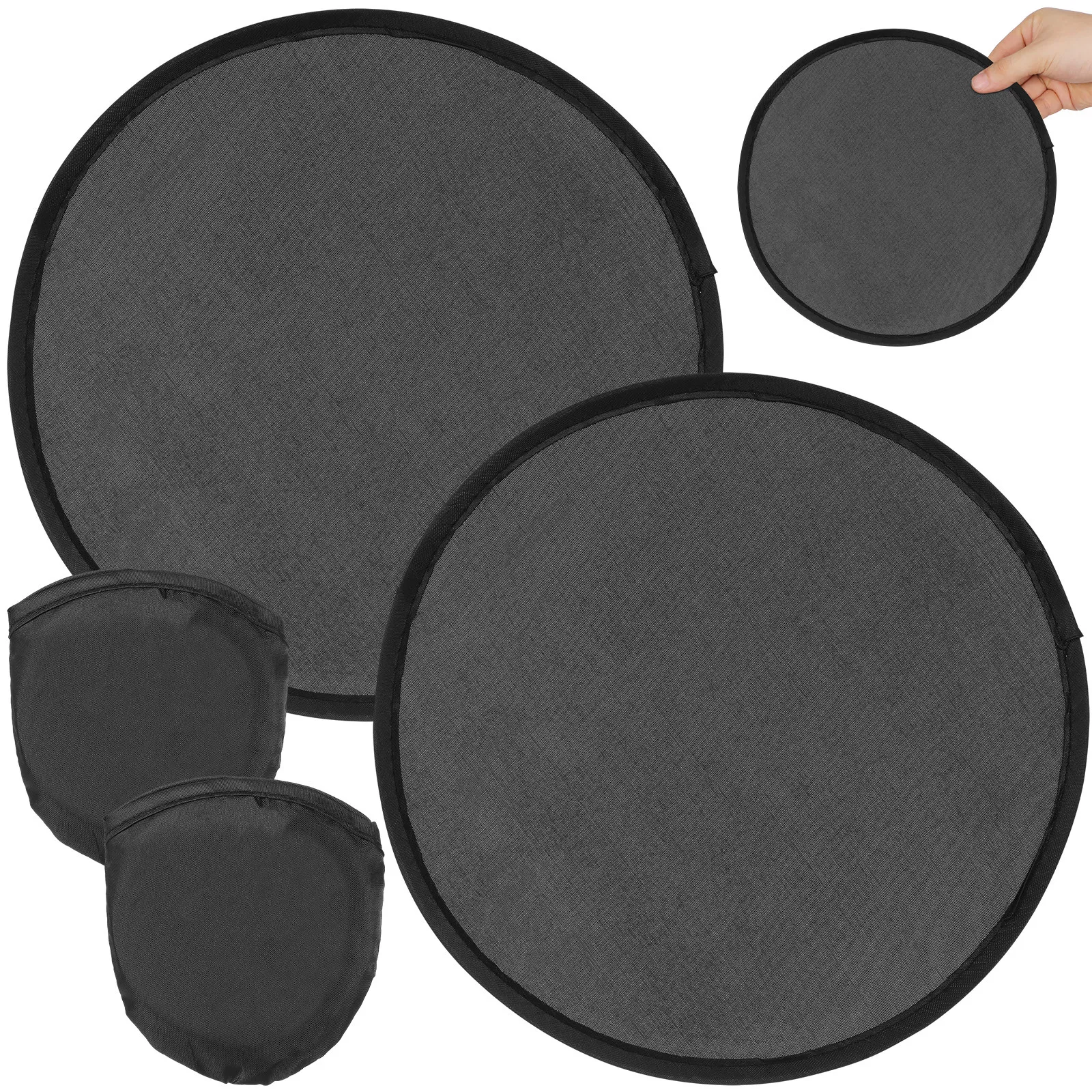 2pcs Foldable Flying Disc Fans Diy Round Fun Handheld Cooling Fan Summer Handheld Fan Round Folding Fan For Wedding Party