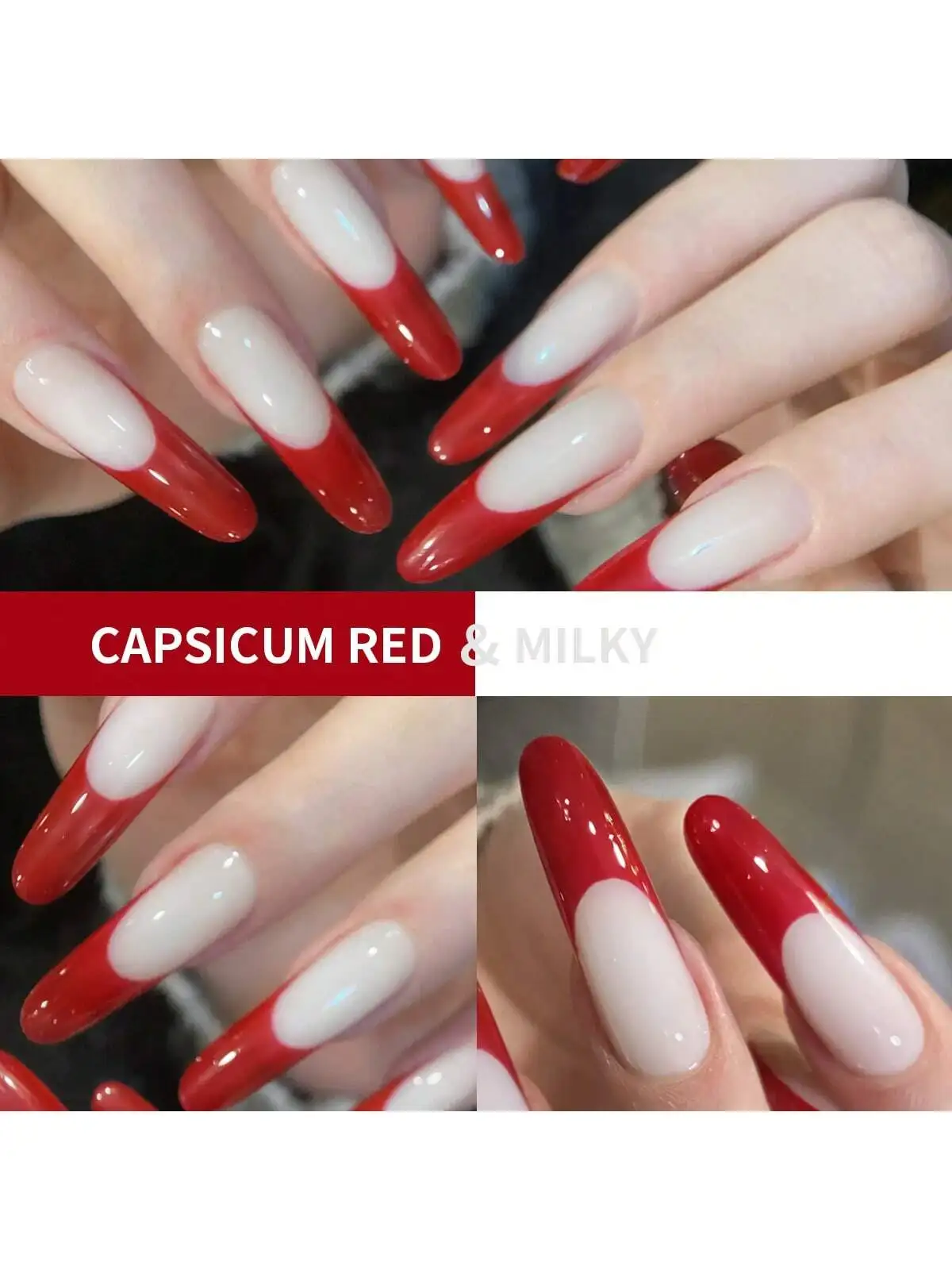 2 ألوان 15 مللي حليبي الأبيض والفلفل الأحمر جيل للأظافر مجموعة شبه دائم مسمار الفن تمرغ الأشعة فوق البنفسجية LED صالون الأظافر لتقوم بها بنفسك صالون الأظافر هلام ل #4