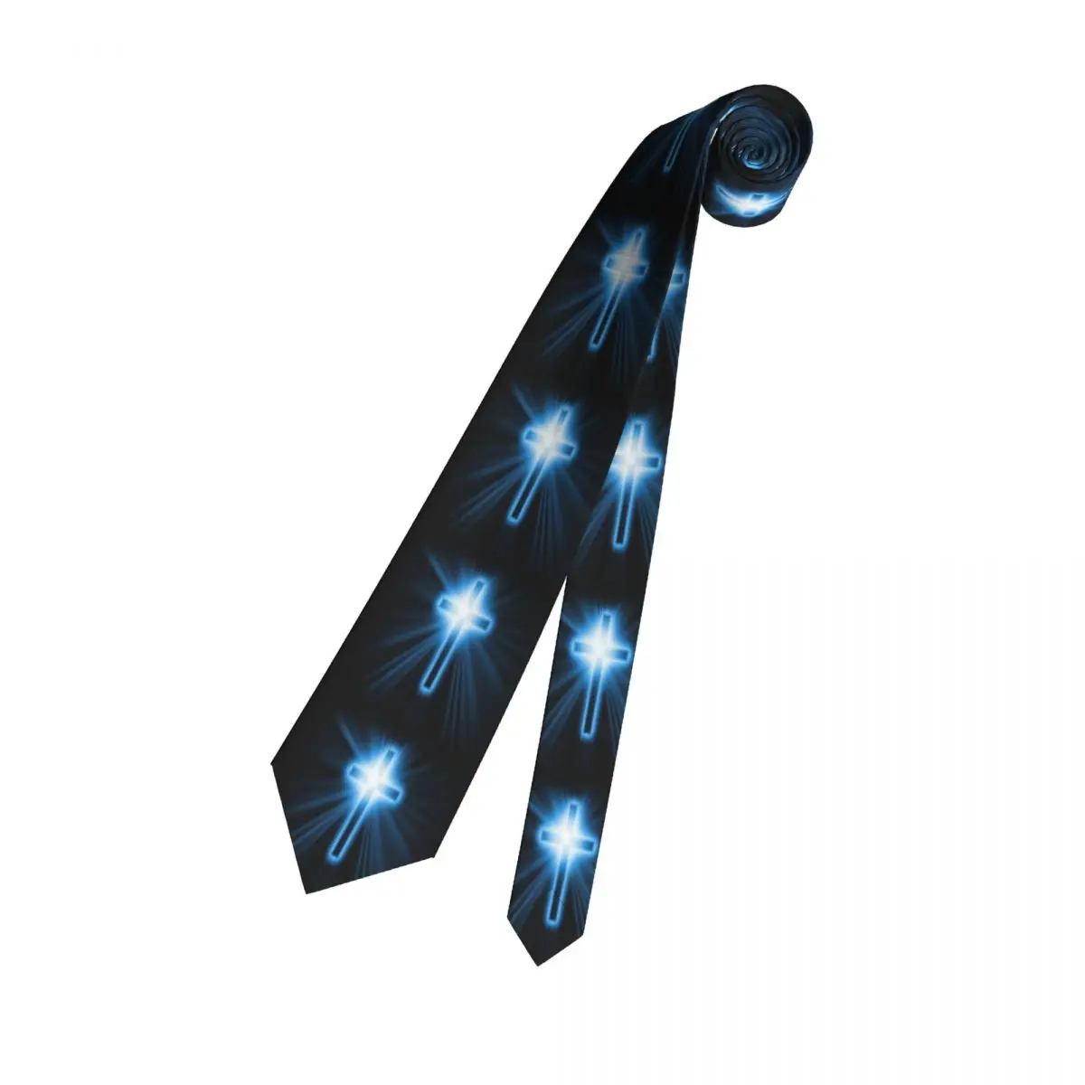 Fashion Christian Religious Jesus Neck Tie Men\'s Custom Silk Catholic Cross Neckties for Office Gravatas