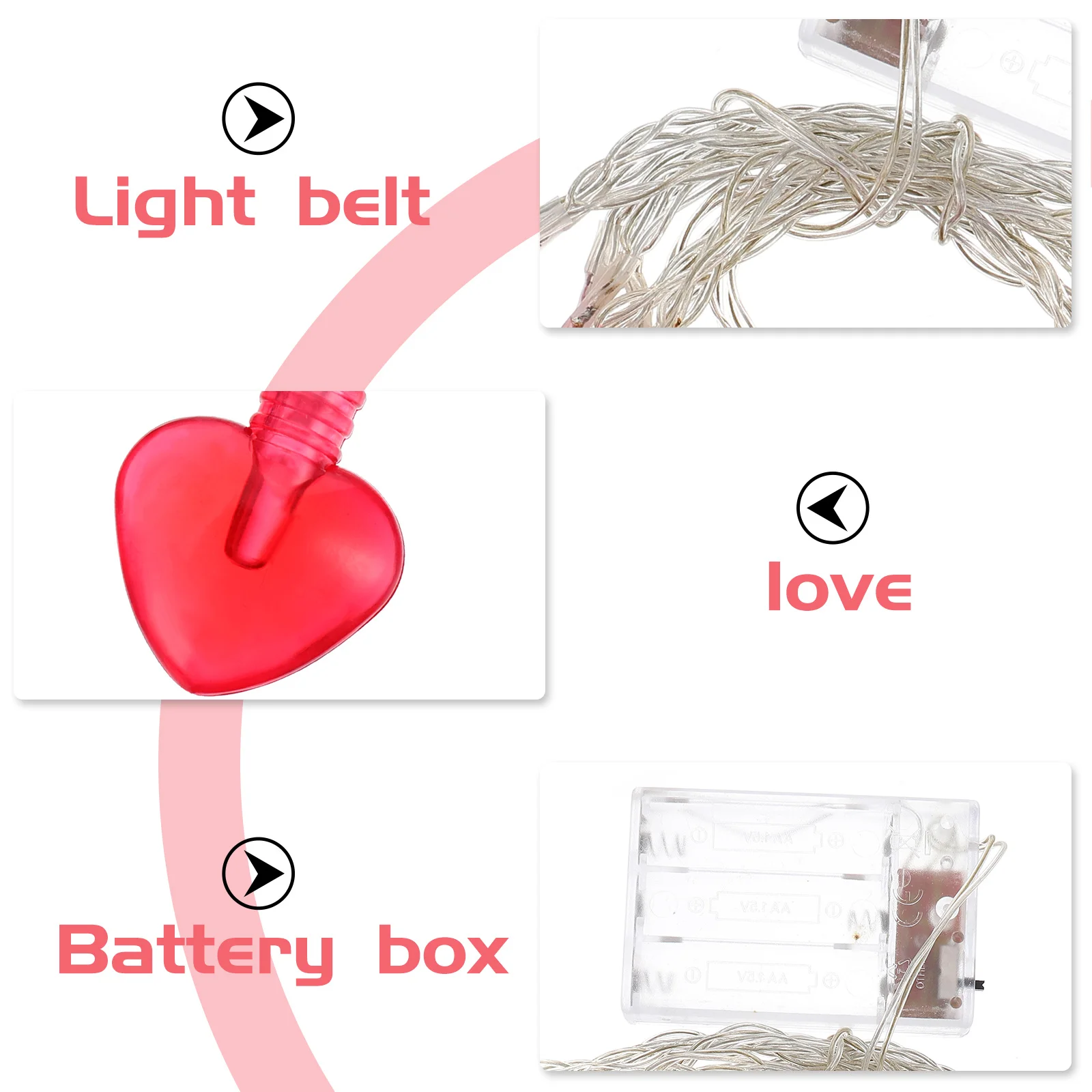 

1Set Heart Spiral String Lights Valentine Decorative LED for Wedding Anniversary Bedroom Living Room Party Indoor Holiday