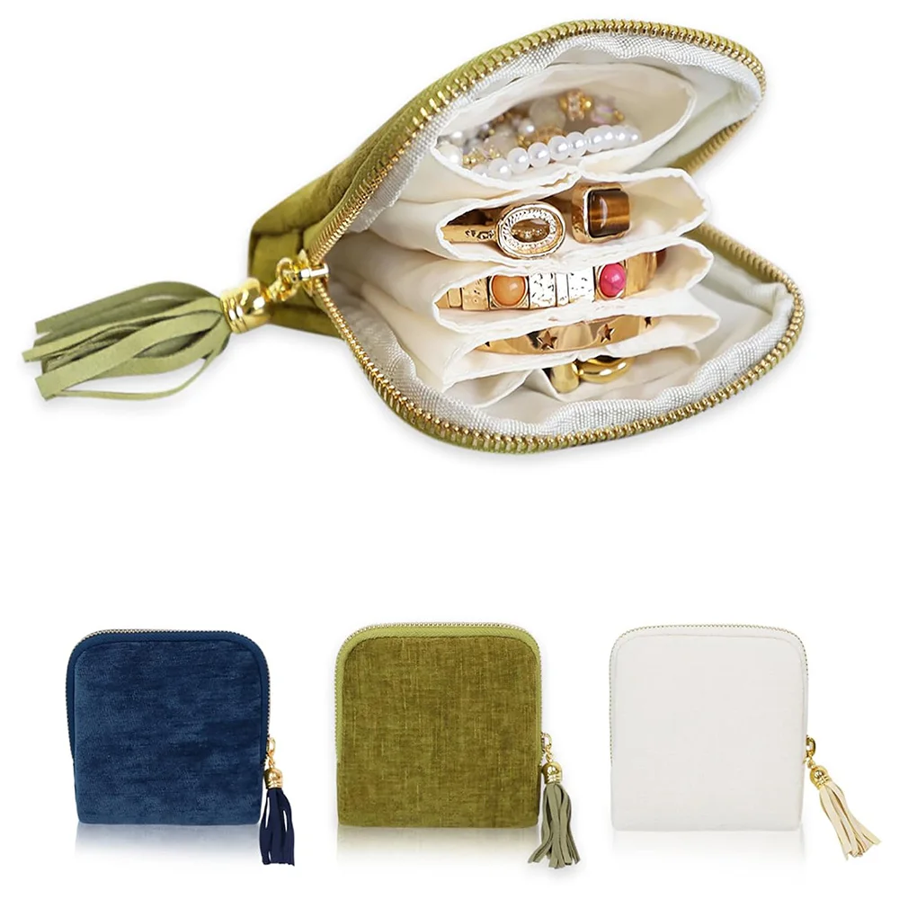 

Изысканная сумка для хранения ювелирных изделий, многослойный футляр для ювелирных изделий, большая вместимость, дорожные ожерелья, браслеты, серьги, органайзер, сумка