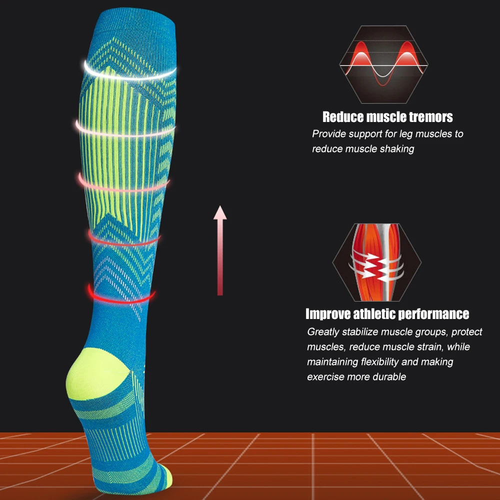 1Pair Compression Socks 15-20 MMHG Is Best Athletic for Men & Women Running Flight Travel Nurses Pregnant