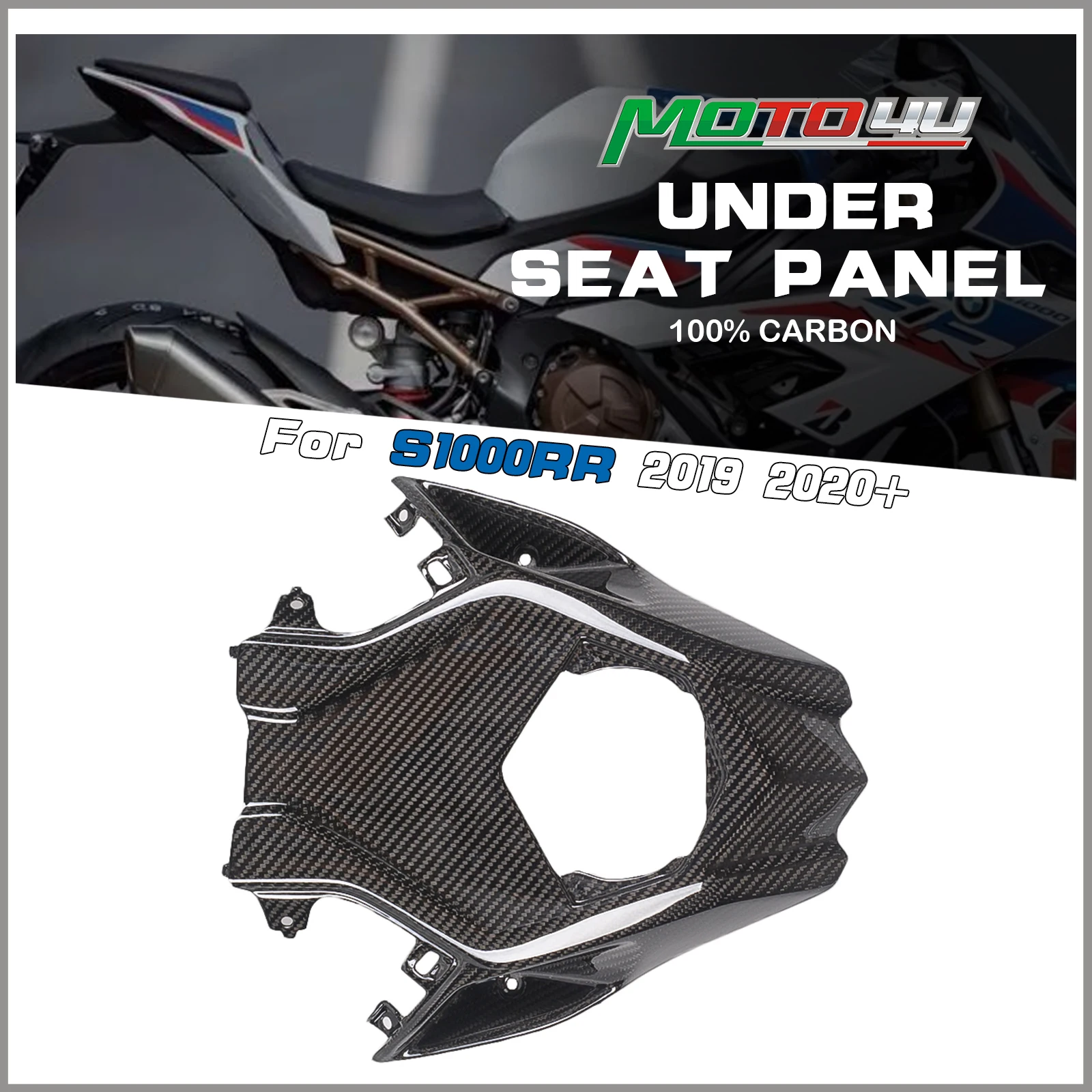 

Для BMW S1000RR S1000 RR 2019 2020 2021: Накладка под сиденье из настоящего карбона, глянцевая, для модификации и декора мотоцикла