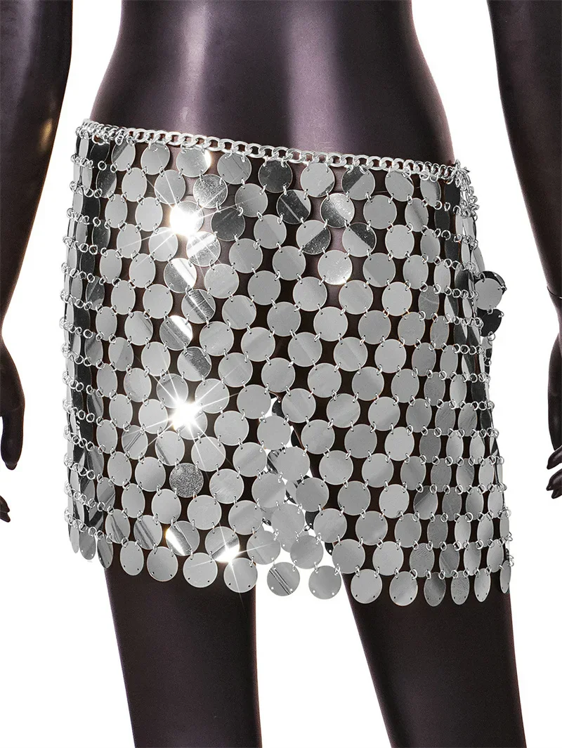 2026 Pailletten-Minirock Damen Luxus Hochtaillierter Rock für Frauen Mode Sommer Damenrock Streetwear Glitzer-Kurzrock – Detail 10