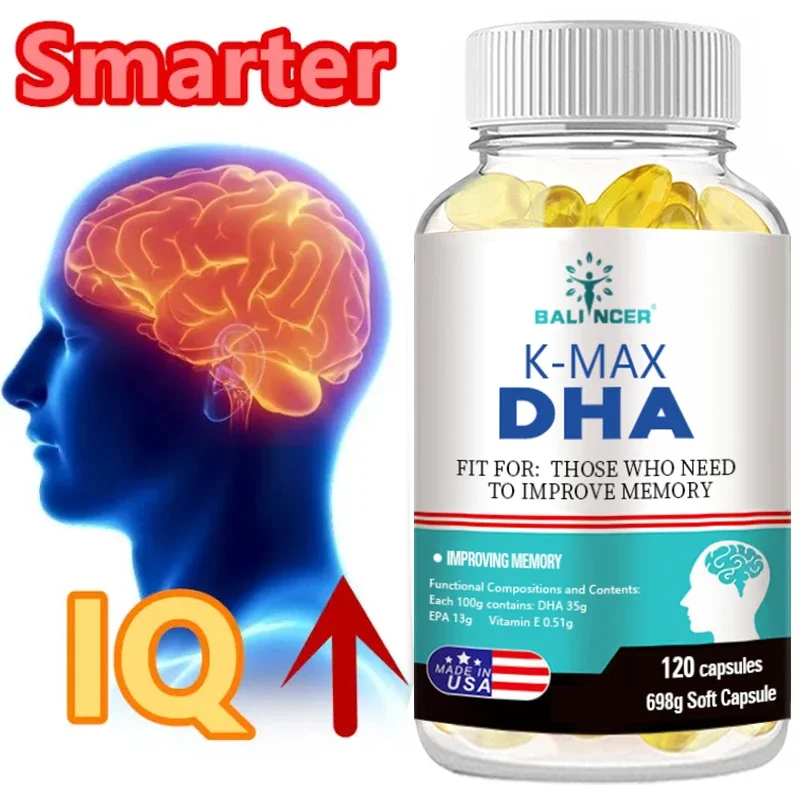 DHA Brain Booster - Enhances Memory Improves Cognitive Function Supports Heart Health, Nervous System and Energy Metabolism