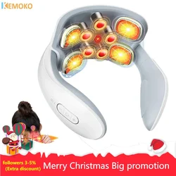 Smart Neck And Back Massager Device Shoulder Neck Massage Cervical Vertebra Vibrator Heating Relieve Pain Muscle Health Care