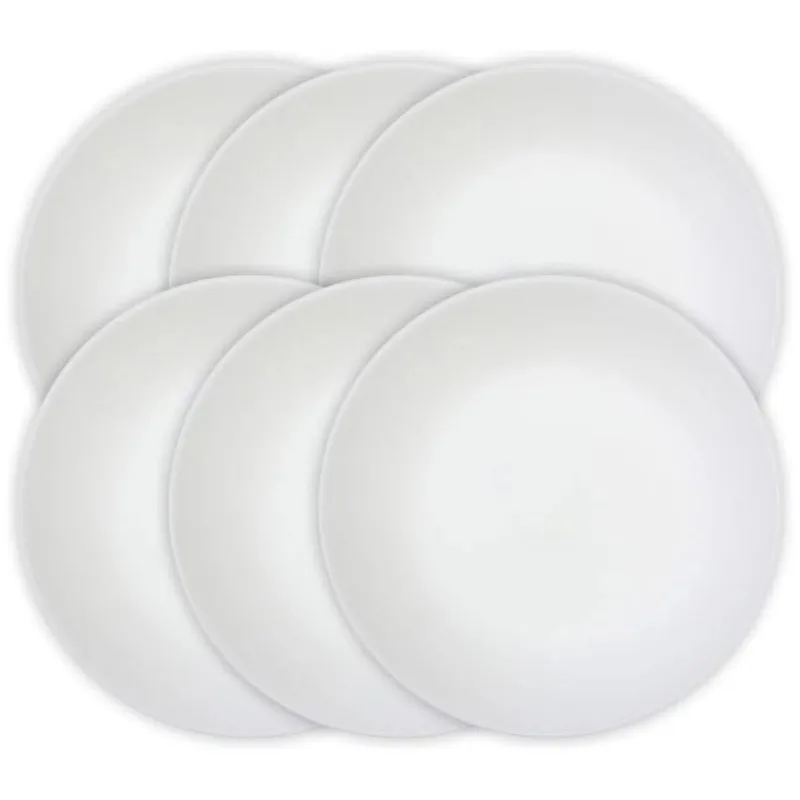 

Winter Frost White 10.25" Dinner Plate, 6-Piece Dinner Plates Set, Lightweight Round Plates