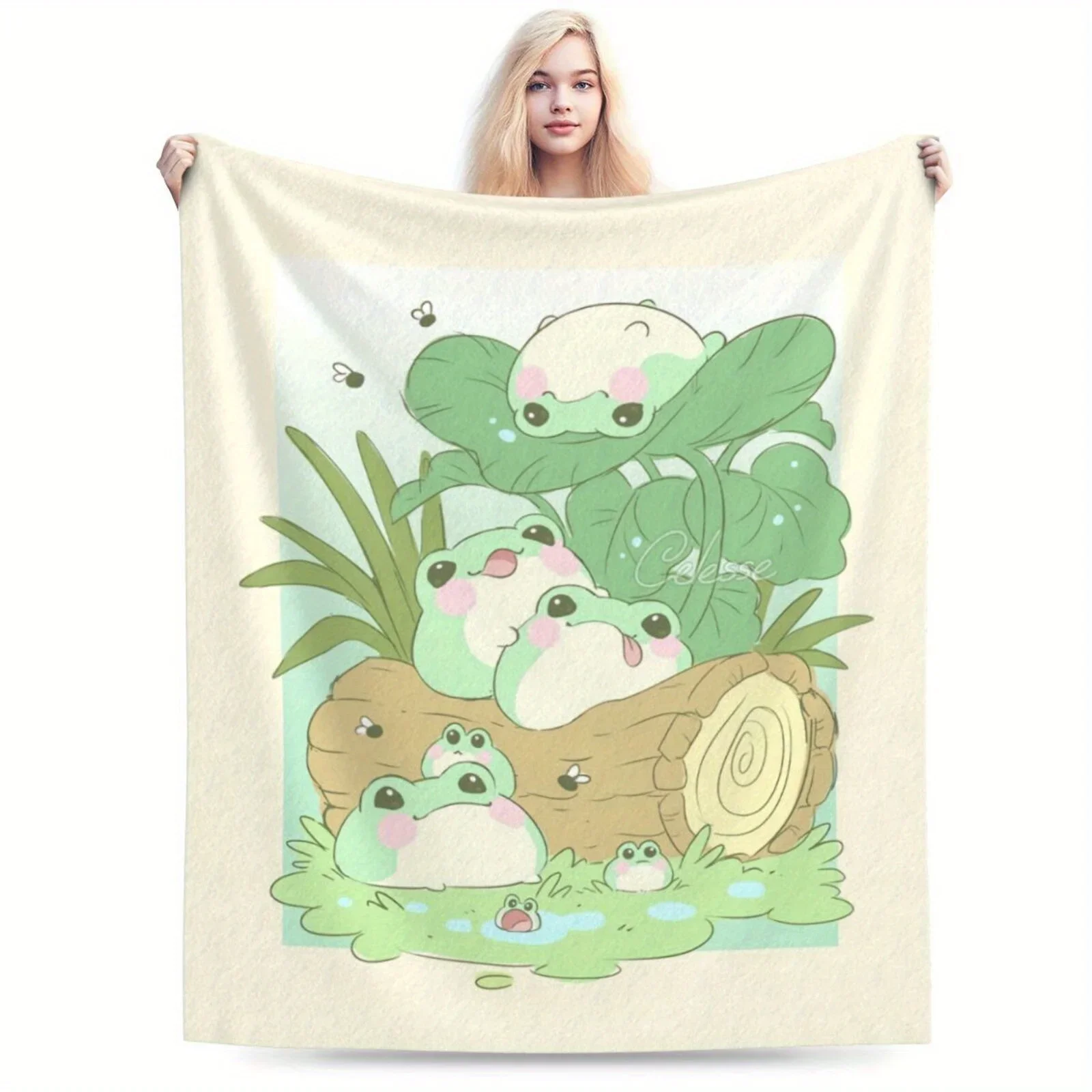 Cute Cartoon Animal Nursery Throw Blanket 150x230cm Kawaii Forest Decor Cozy Kids Bedding Gift