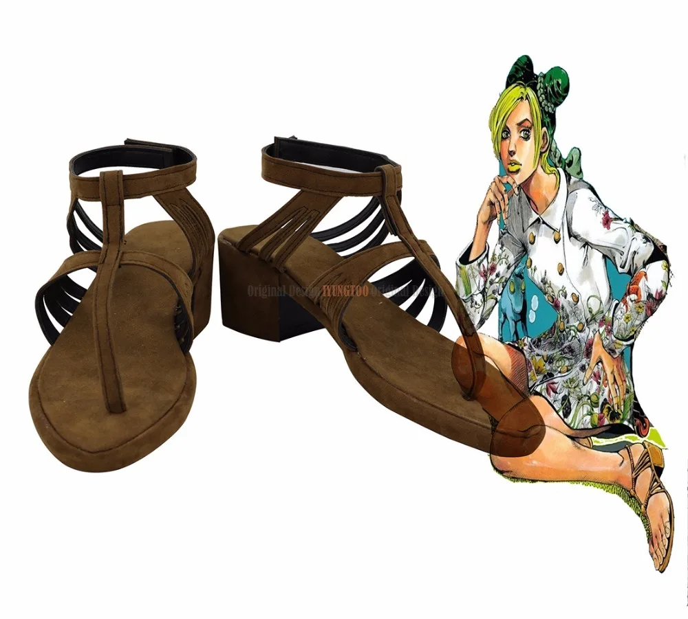 

Jolyne Cujoh Shoes Cosplay JoJo'sBizarreAdventure 6 Jolyne Cujoh Cosplay Shoes Brown Sandals Custom Made Unisex Any Size