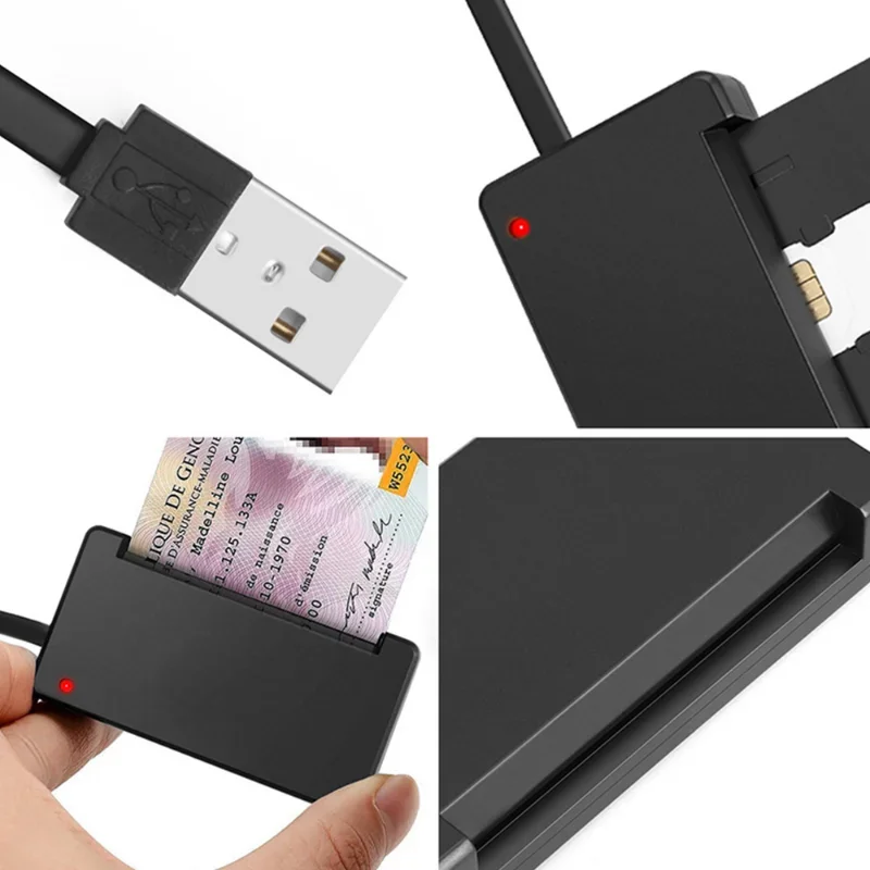 Usb 2.0 Smart Card Lezer Geheugen Voor Id Bank Emv Elektronische Dnie Dni Citizen Sim Cloner Connector Adapter Pc Computer