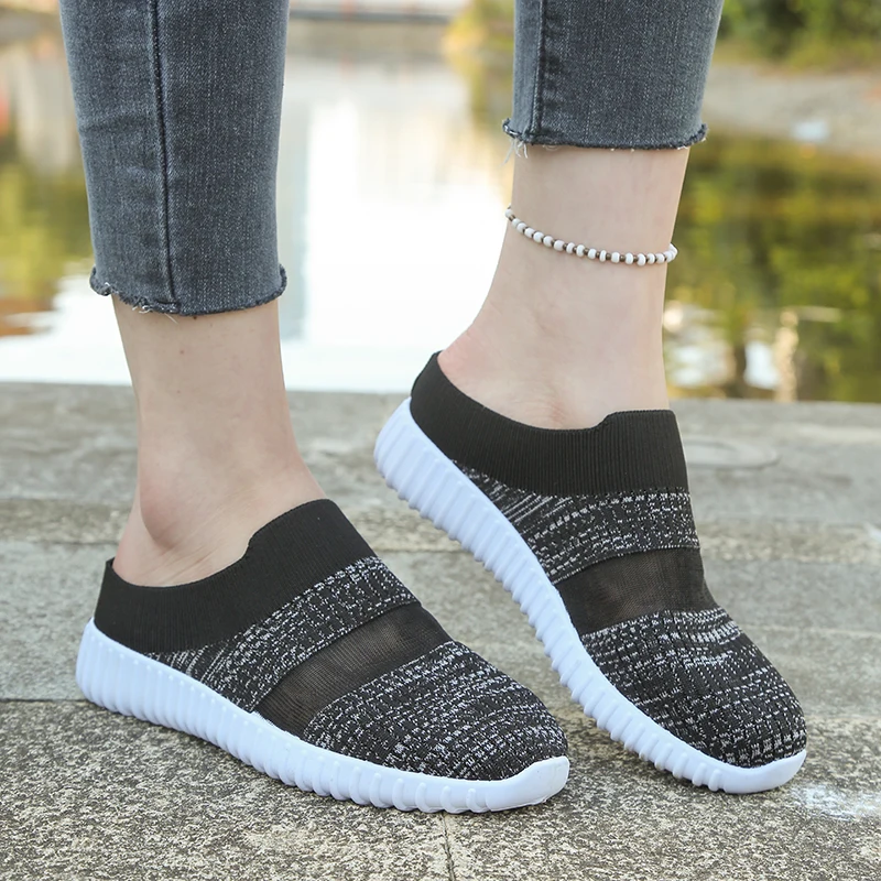 

Полутапочки Feizhi с сетчатой поверхностью, женские тапочки, домашние тапочки, женские полутапочки-сандалии, дышащая мягкая подошва