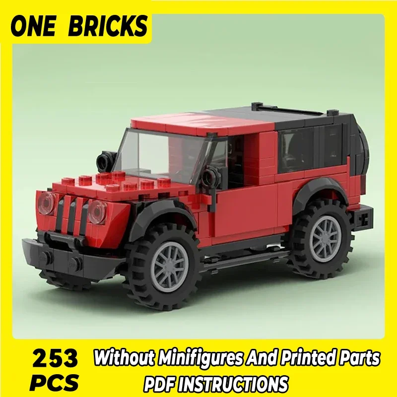 City Car Model Moc Building Bricks 6-wide Off-road Speed Champion Technology Modular Blocks Gift Christmas Toy DIY Sets Assembly