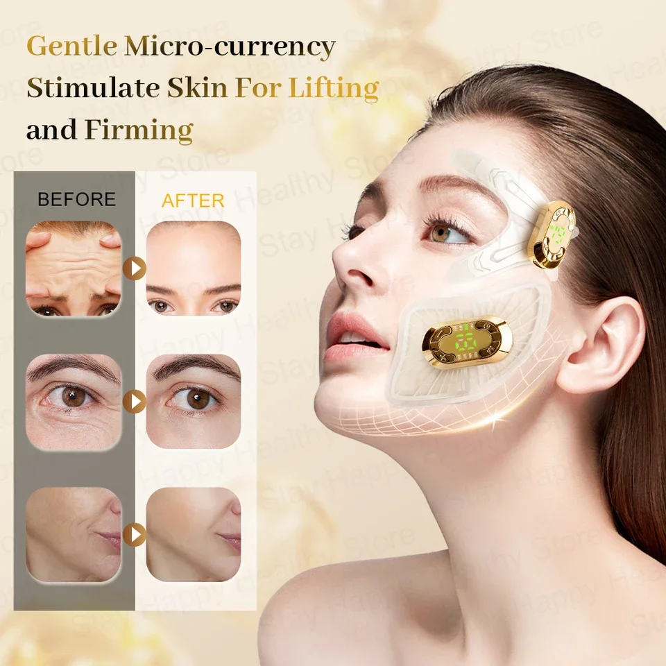 EMS Eye Face Beauty Massage Muscle Stimulator Facial Lifting Anti-Wrinkle Reduce Dark Circles Eyes Swelling Forehead Care Device