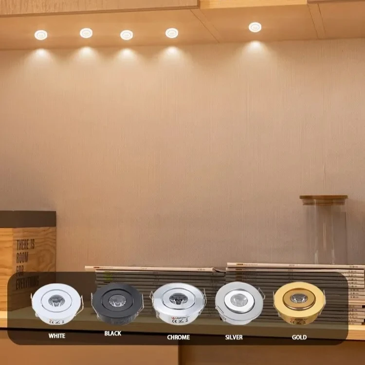 JOYINLED 10 Pack 3W Ultra-Thin LED Spot Lights, Recessed or Surface Mount Cabinet & Ceiling Downlights with Driver