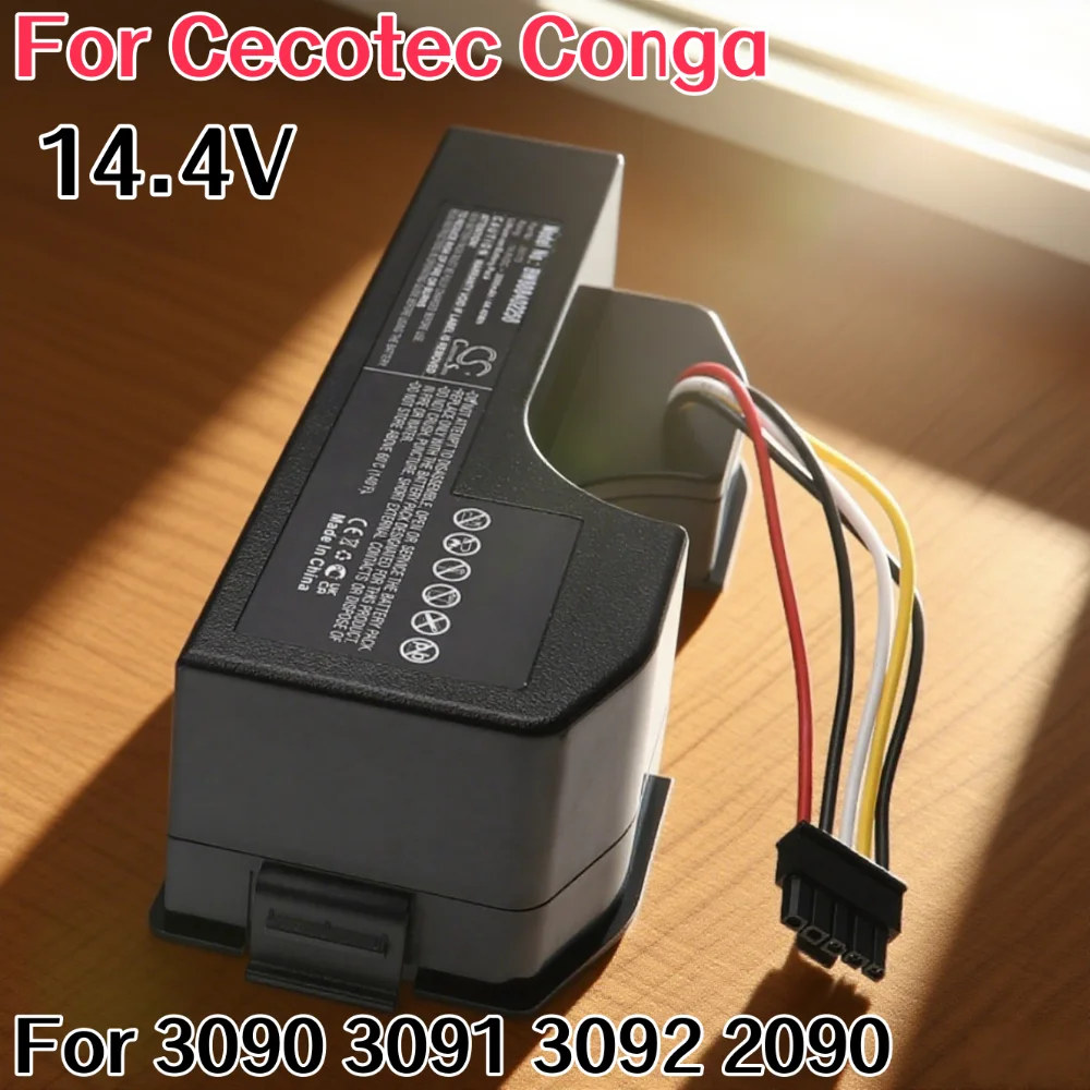 

14.4V 6800mAh Replacement Battery for CECOTEC Conga 3090 Robot Vacuum Cleaner Compatible with Conga 3091 3092 1690 1890 2090.
