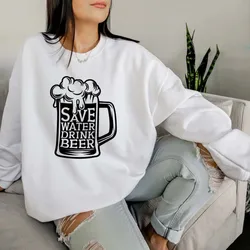 Sparen Sie Wasser trinken Bier Sweatshirt Bier liebhaber Hoodie für Geburtstags geschenk Coquett ästhetische lustige niedliche Bier pullover trinken T-Shirt