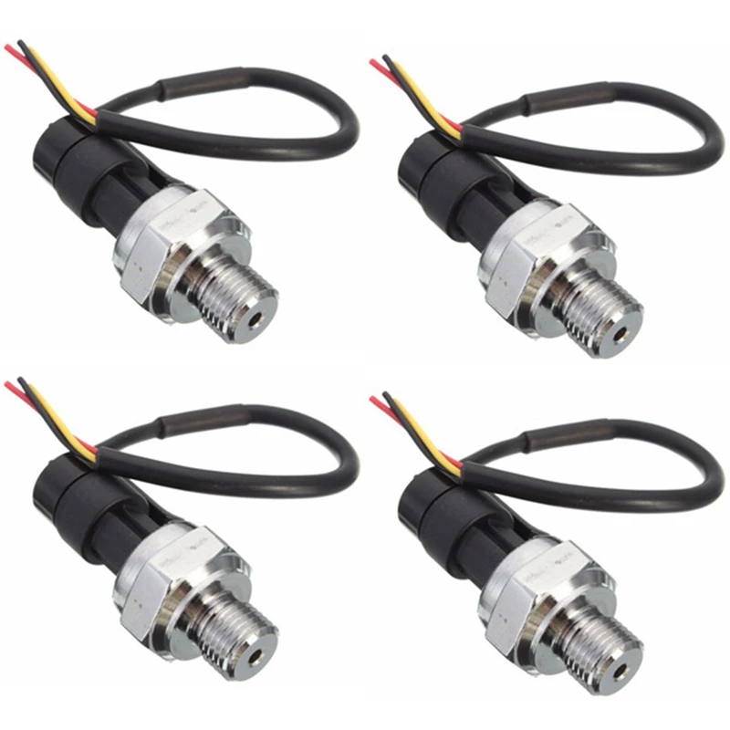 

4X Pressure Transducer Sensor 5V 0-1.2Mpa Oil Fuel For Gas Water Air