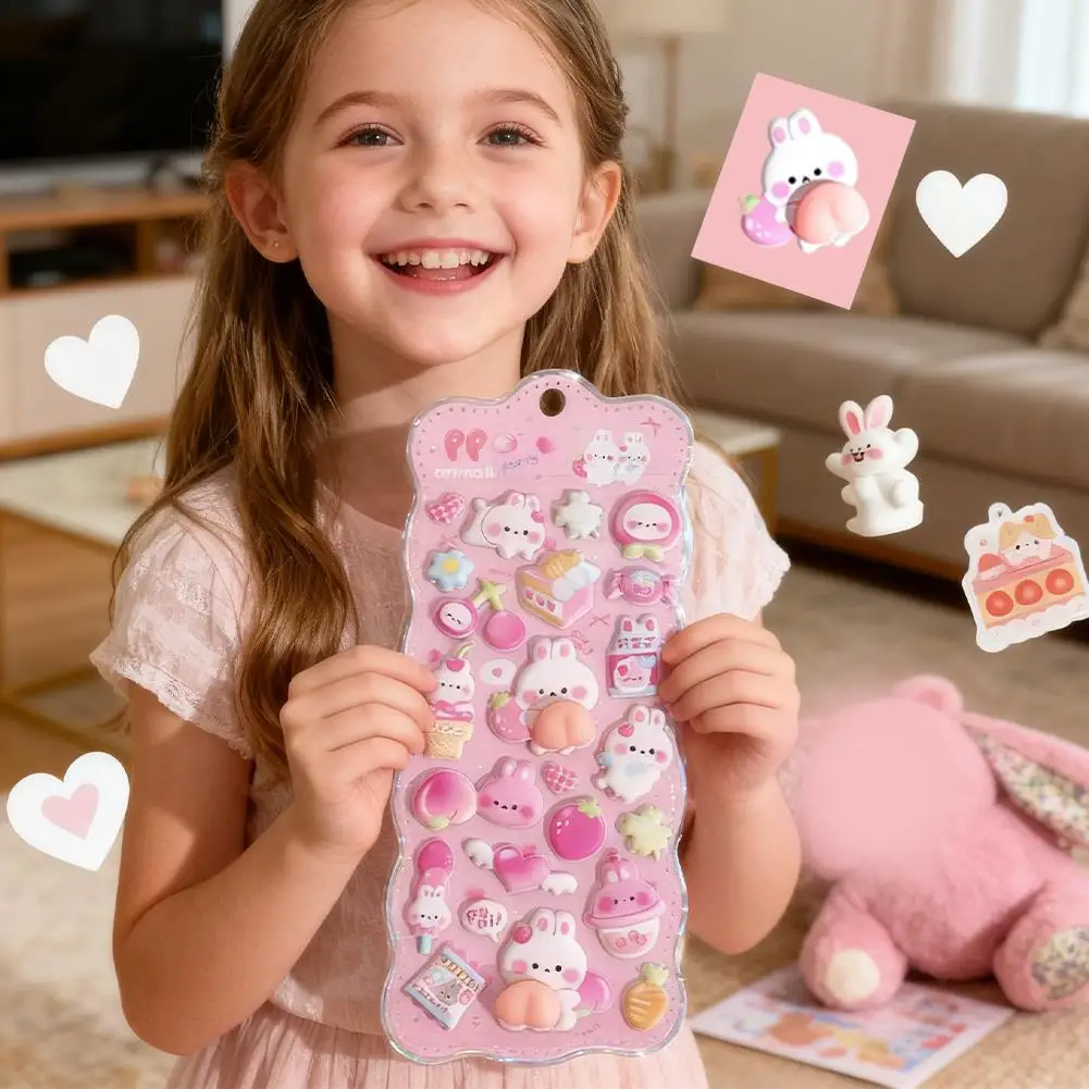 สติกเกอร์ติดโทรศัพท์มือถือรูปสัตว์การ์ตูน 3 มิติ น่ารัก นุ่มนิ่ม บีบมีเสียง ช่วยผ่อนคลาย ตกแต่งโทรศัพท์มือถือ ของเล่นเด็ก สนุกๆ ติดง่าย