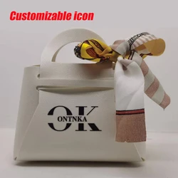 Faux Leather Wedding Candy Box, Christmas Gift Bags, Comes with ribbons, Customizable Logo, Favors for Guests, 30Pcs