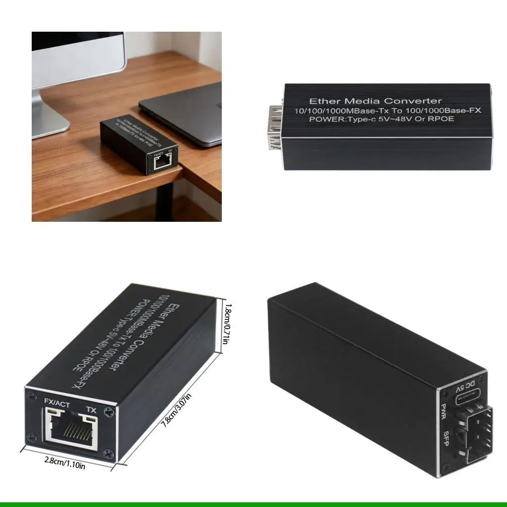 

U55C Aluminum Alloy Fiber Media Converters Works With Standard SFP Opticals Module