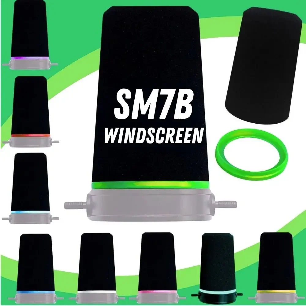 Microphone SM7B Cover Foam for Shure SM7B MV7 Pop Filter (Green, Blue, Yellow, Pink, Red, Purple, White, Violet)