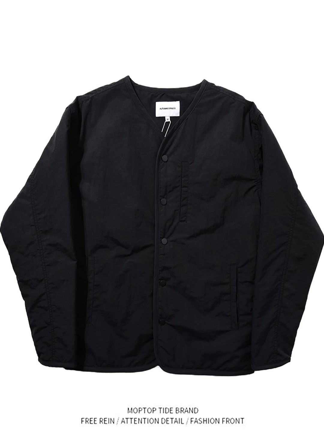 

Свободный крой, хлопковая куртка, уличная спецодежда, V-Ne, мужская многослойная теплая одежда из поливолокна, повседневная модная внутренняя часть из полиэстера