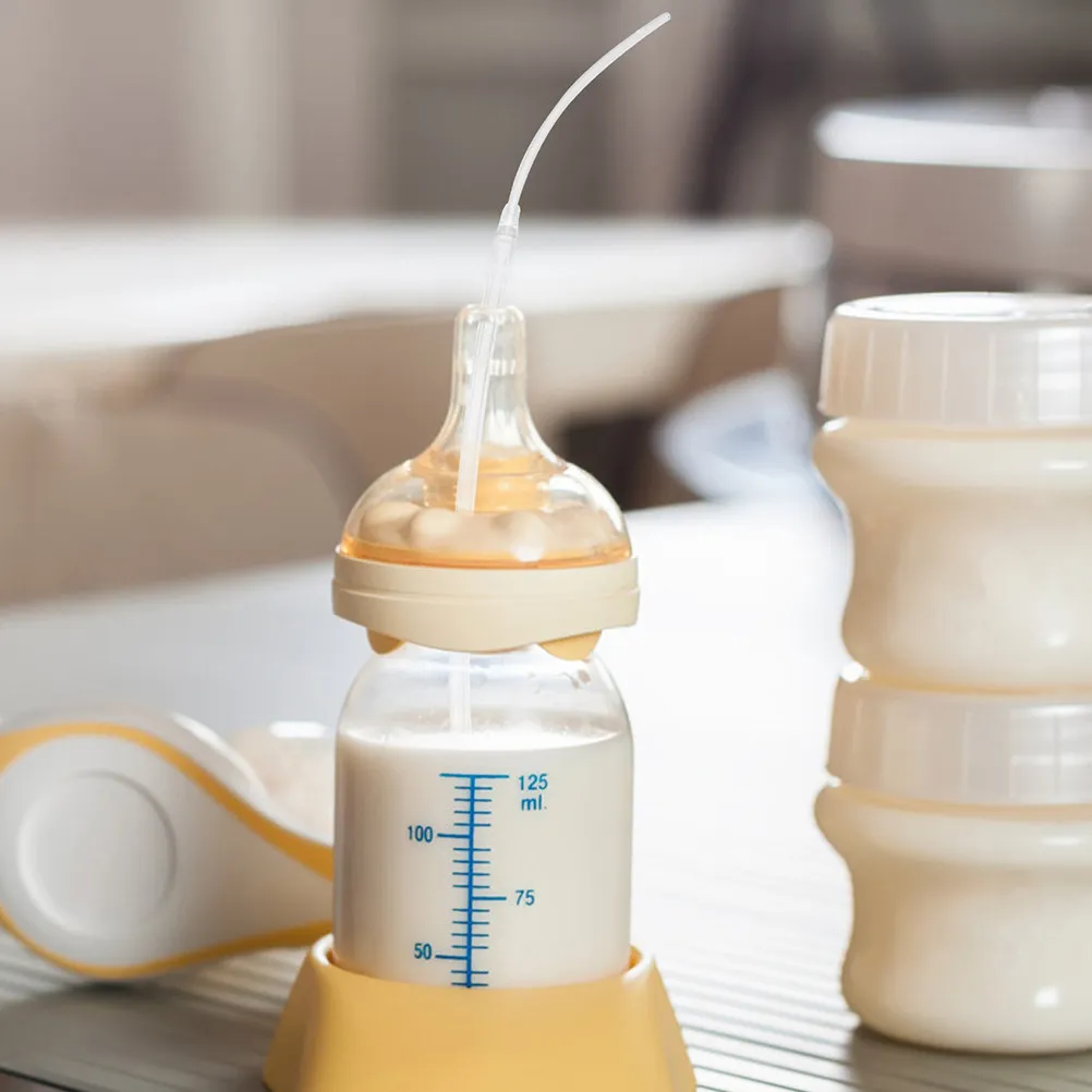 

2Pcs Nursing Supplement Tube Breastfeeding Helper Tube for Bottle Feeding Lactation Support Flexible Milk Supply Aid Nipple