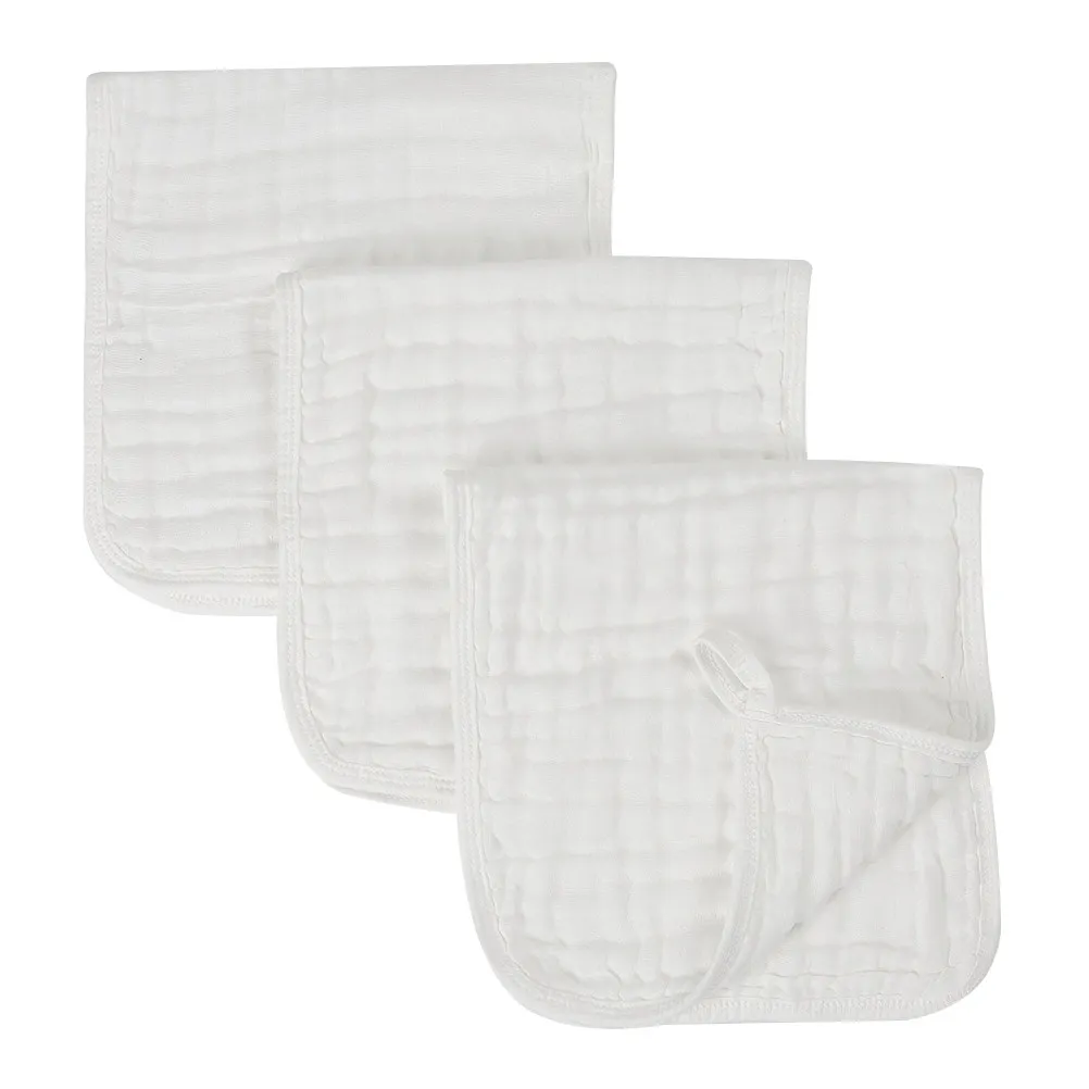 

Набор из 3-х салфеток для отрыжки для младенцев, премиум-класса, из хлопка, впитывающие, для защиты новорожденных от слюней и прорезывания зубов, белые, комфортные