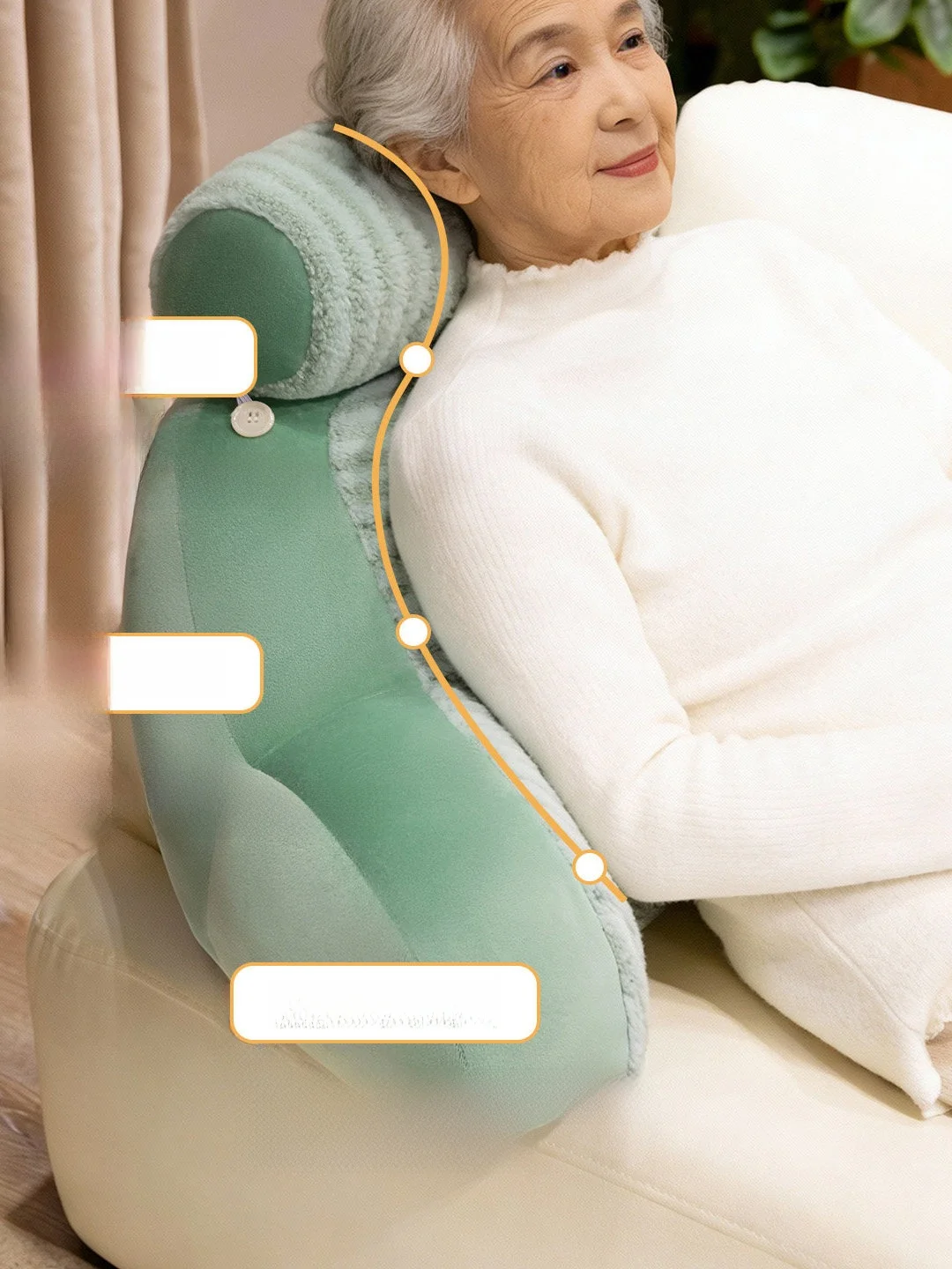 Thickened Soft Plush Lumbar Neck Support Pillow Bed Sofa Backrest Cushion Elderly People's Bed Headrest Pad Comfortable Plush...