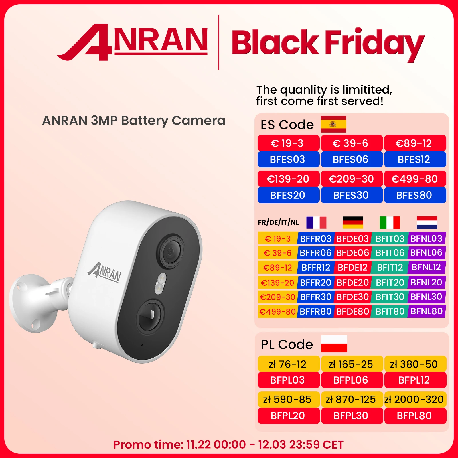 Anran 2K Oplaadbare Batterij Camera 2.4G Wifi Camera Draadloze Home Bewaking Beveiligingscamera 'S Pir, Ip65, Werken Met Anran App